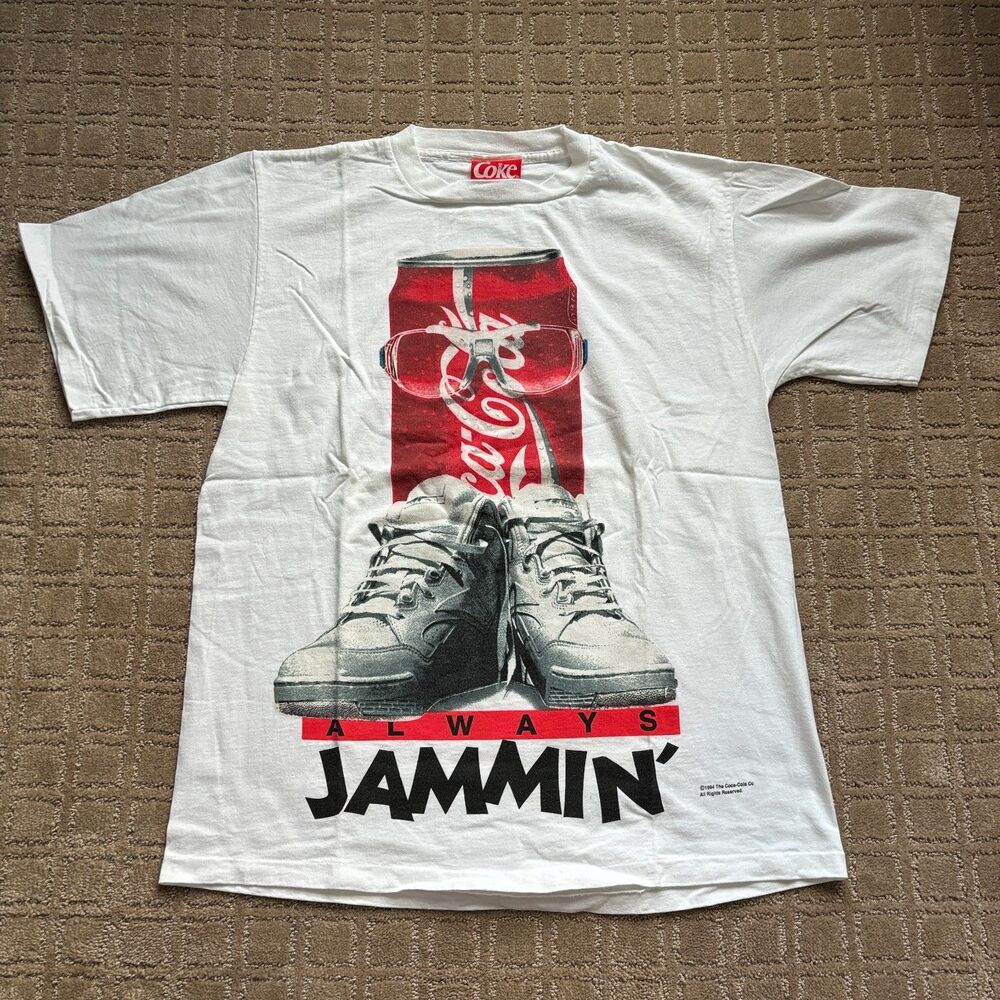 Vtg Coca Cola Always Jammin' Large T Shirt Short Sleeve USA Single Stitch Coke